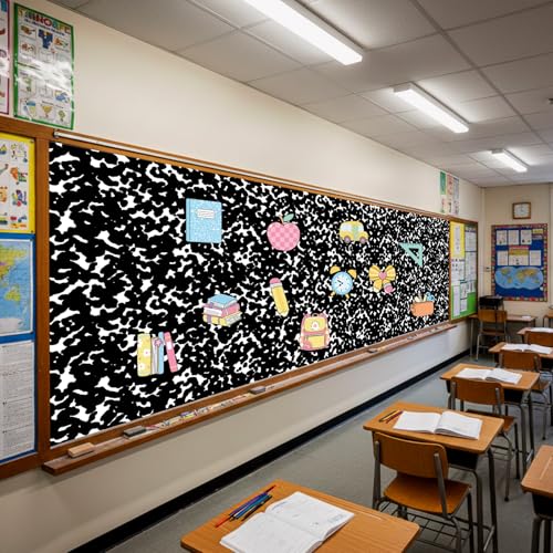Composition Bulletin Board Paper Roll Non-Woven Fabric Bulletin Board Background Reusable Waterproof Classroom Poster Fade Resistant Poster for Classroom Decor Wrapping Crafts Supplies 15.6 In x 12 Ft