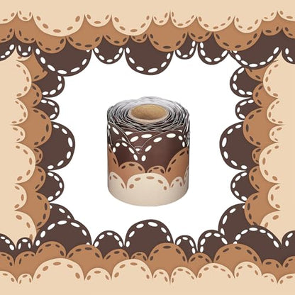 Brown Bulletin Board Border 65.6ft Classroom Blackboard Decoration for School/Office/Party