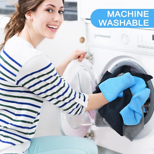 Tanlade Cleaning Cloth Dry Erase Cloth Cleaning Rags Reasonable Kitchen Towels Microfiber Towels Cars Wash(6 x 6 Inch,Blue/Gray/Black,30 Pcs) - color: Blue/Gray/Black, size: 6 x 6 Inch