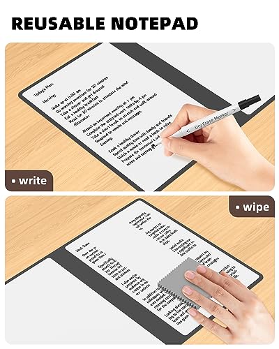 Mehaving Portable Small White Board Dry Erase Board, Reusable 9.5 * 6.6in Notebook Memo, Office Home Supplies Desk Accessories MH760 (Black) - color: Black