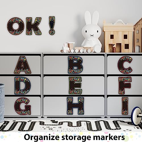 150 PCS Large 7" Bulletin Board Letters Set,Black Confetti Classroom Alphabet Cutout Letter for Bulletin Board Display Home School, A Great Helper to Inspire Students' Learning Interest - style: Confetti