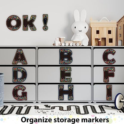 150 PCS Large 7" Bulletin Board Letters Set,Black Confetti Classroom Alphabet Cutout Letter for Bulletin Board Display Home School, A Great Helper to Inspire Students' Learning Interest - style: Confetti
