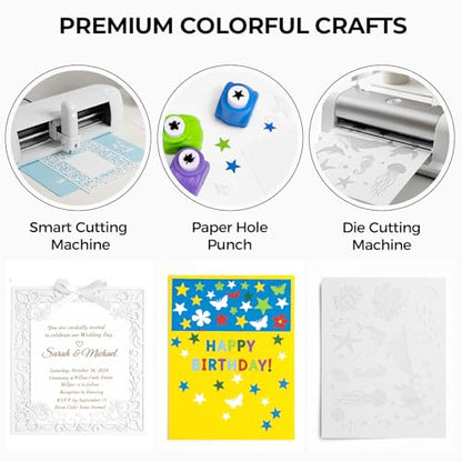 Koogel 28 Sheets White Cardstock Paper, 8" x 10" Craft Paper Heavyweight Card Stock, Back to School Supplies, 90LB/250GSM