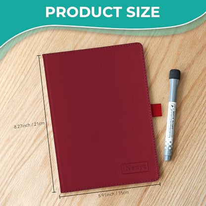 A5 Pocket White Board - Double-Sided Dry Erase Board 8x6 inch - Ultra-Thin 0.3" Portable Whiteboard with Markers & Erase | Anti-Ghosting Surface for Office Home School Student (Double-A5 Red) - size: Double-A5 Red