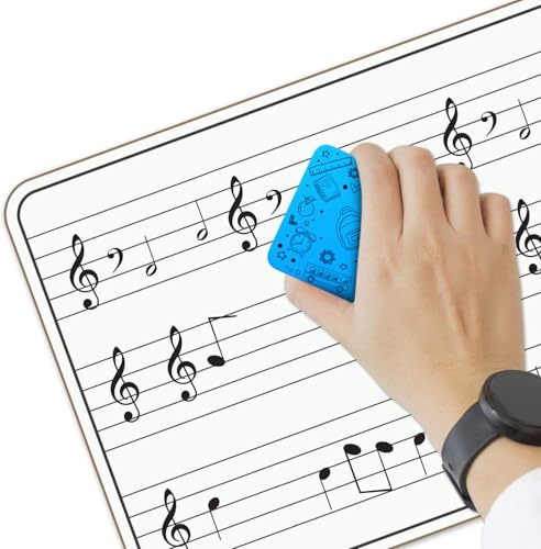 SCRIBBLEDO 24 Pack Dry Erase Music Staff White Boards 9" X 12 Inch Lapboard Double Sided Musical Notes whiteboard for Kids Students, Musicians and Home Erasers Included