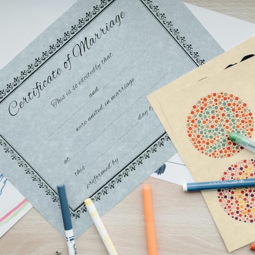 Goefun 100 Sheets Blue Parchment Cardstock, 65lb Cover (180 gsm) Light Blue Parchment Paper Sheets, Bluestone Blank Certificate Paper 8.5 x 11 for Printing, Invitations, Crafts, Business Cards - color: Blue