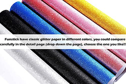 FunStick Gold Glitter Cardstock 3.9"x200" Gold Glitter Paper Cardstock Self Adhesive Sparkly Glitters Craft Paper Roll Card Stock Paper for Cricut Kids DIY Card Make Scrapbook Party Invitations Border - size: 3.9 x 200 inches