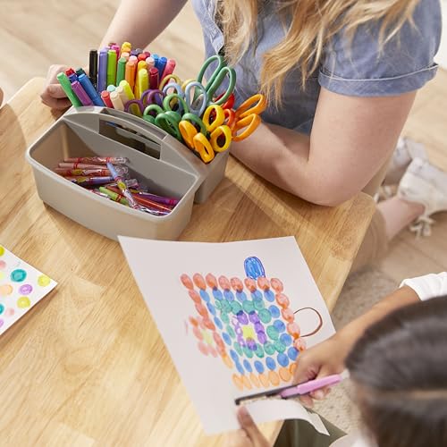 ECR4Kids 3-Compartment Small Plastic Caddy, Multipurpose Organization, Grey, 6-Pack - color: Grey