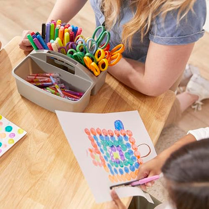 ECR4Kids 3-Compartment Small Plastic Caddy, Multipurpose Organization, Grey, 6-Pack - color: Grey