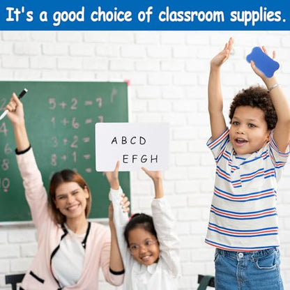 18 Pack Double Sided Dry Erase Boards 6 x 9 inch Double Sided White Boards with 18 Black Markers 6 Erasers Small White Dry Erase Boards for Students Teacher Classroom Supplies (Blank Whiteboard) - style: Blank Whiteboard