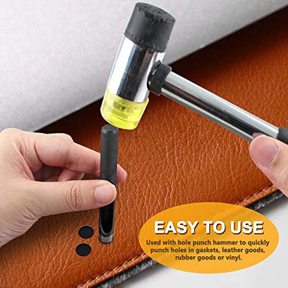 Bivethoi 9mm Gasket Punch, Carbon Steel Hollow Hole Cutter Tool, Watch Band Leather Hole Punch for Belts Fabric Canvas Paper Plastic Craft (Metric) - size: 9mm