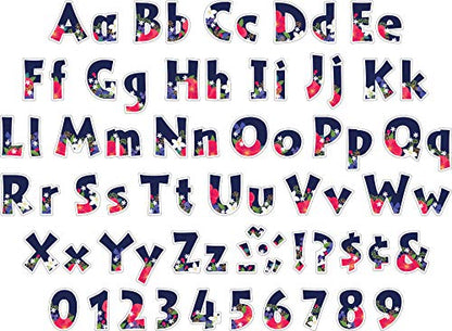 Barker Creek Letter Pop-Outs, 4" Petals, Multicolor Designer Letters for Bulletin Boards, Breakrooms, Reception Areas, Signs, Displays, And More! 4", 255 Characters per Set (1733) - style: Petals