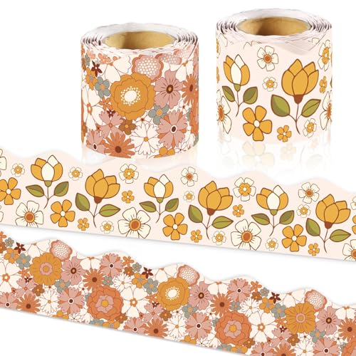 72Ft Groovy Bulletin Board Borders, Retro Classroom Decor Flower Bulletin Board Trims for Teacher Back to School Supplies Classroom Wall Door Decor - color: Retro, size: 72 Ft