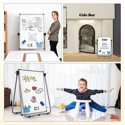 Double Sided White Board with Stand - 40x28 Portable Whiteboard Easel with Height Adjustable & 360° Rotation for Home Office Classroom, Standing Dry Erase Board for Presentation - size: 28"W x 40"H