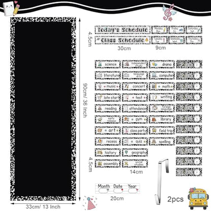 Gueevin Composition Book Daily Schedule Pocket Chart & Card Set Include 1 Hanging Chart with 24 Pockets 2 Metal Hooks 60 Schedule & Activity Cards Reusable Calendar for Kindergarten Daycare Decor - style: Composition Book