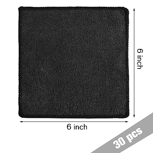 Tanlade Cleaning Cloth Dry Erase Cloth Cleaning Rags Reasonable Kitchen Towels Microfiber Towels Cars Wash(6 x 6 Inch,Black,30 Pcs) - color: Black, size: 6 x 6 Inch