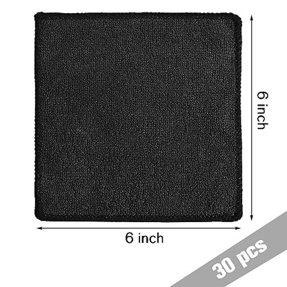 Tanlade Cleaning Cloth Dry Erase Cloth Cleaning Rags Reasonable Kitchen Towels Microfiber Towels Cars Wash(6 x 6 Inch,Black,30 Pcs) - color: Black, size: 6 x 6 Inch