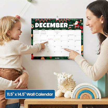 SUNEE Wall Calendar 2026-2027 18 Months Jul. 2026 - Dec. 2027, 14.5"x11.5" Big Grid Hanging Calendar with Note for Organizing & Planning, Monthly Calendar 2026-2027 with Last Month and Next Month, Seasons Color - color: Seasons