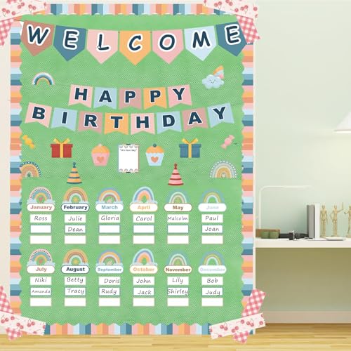 Boho Green Bulletin Board Paper Roll,14.8FTx47IN Large Reusable Waterproof Erasable Classroom Wall Background Backdrop Paper, Fade-Resistant Fabric Wrapping School Decors Teacher Supplies - color: Green