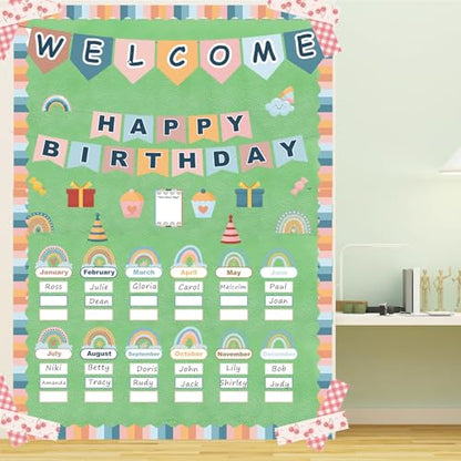 Boho Green Bulletin Board Paper Roll,14.8FTx47IN Large Reusable Waterproof Erasable Classroom Wall Background Backdrop Paper, Fade-Resistant Fabric Wrapping School Decors Teacher Supplies - color: Green
