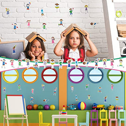Zonon 90 Pcs Kids Cutouts Classroom Bulletin Board Decoration for Office Classroom Party Bulletin Board Wall Chalkboard Home Decor - style: Kids Style