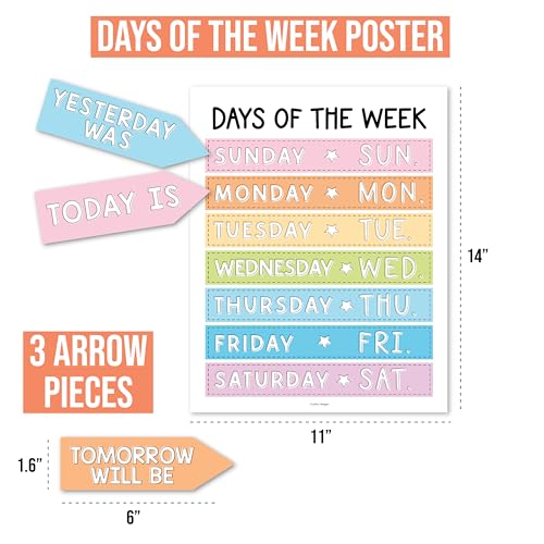 Hadley Designs Classroom Calendar Set Bulletin Board Decorations - Pastel School Calendar for Classroom Decor, Kindergarten Preschool Elementary Teacher Must Haves, Homeschool & Daycare Essentials - style: Composition Notebook