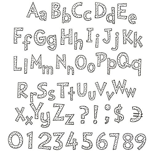 Tenare 134 Pieces 5 Inch Bulletin Board Letters Alphabet Numbers Letters Combo Set Cutouts for Bulletin Board Display Home Back to School Decor(Dots Style) - style: Dot Style