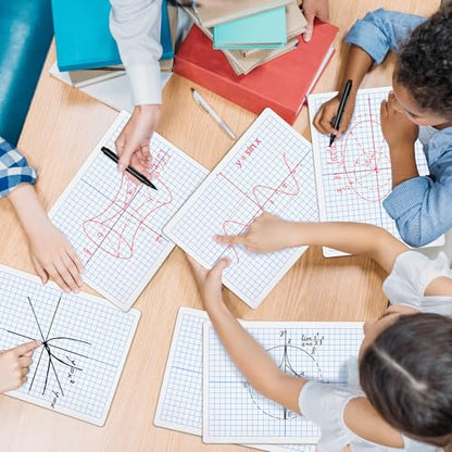 Grid Whiteboard Coordinate XY Axis Graph 9"x12" Small Dry Erase White Board, 10 Pack Double-Sided Math Whiteboard Portable for Students Classroom Teachers School Supplies
