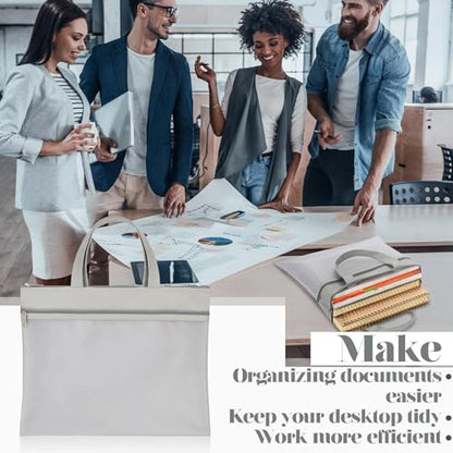 PerKoop 8 Pcs 11x13.7 Inch Mesh Zipper Pouch with Handle, Waterproof Student Book Pouch Bags, Large Classroom File Organizers, A4 Foldable Document Storage Bag for School Office Supplies, 4 Colors