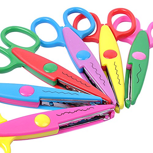 UCEC Craft Scissors Decorative Edge, Zig Zag, Kids Safety Design Pattern Scissors for Kids Toddler Adults, Crafting Scrapbooking Supplies for School, 6 Pack - color: Style 1