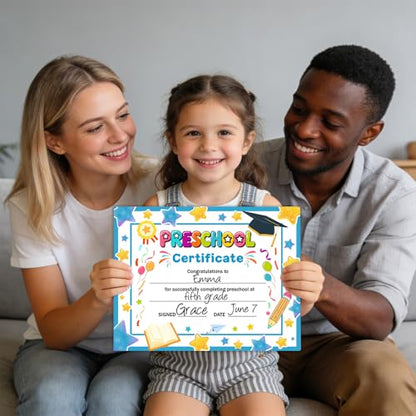 Preschool Kindergarten Diploma Graduation Certificates 30 Pcs Prek Preschool Graduation Diploma Certificate Achievement Award Certificate for Kids Student Teacher Preschools Graduations Gift Supplies - color: Preschool a