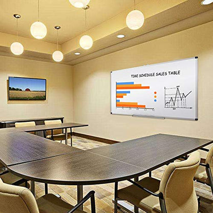 XIWODE Large Magnetic Dry Erase Whiteboard 36x60 Inch, Wall-Mounted Silver Aluminum Frame, Anti-Stain No Ghosting for Home School Office Conference Room - color: Silver, size: 36x60 Inches