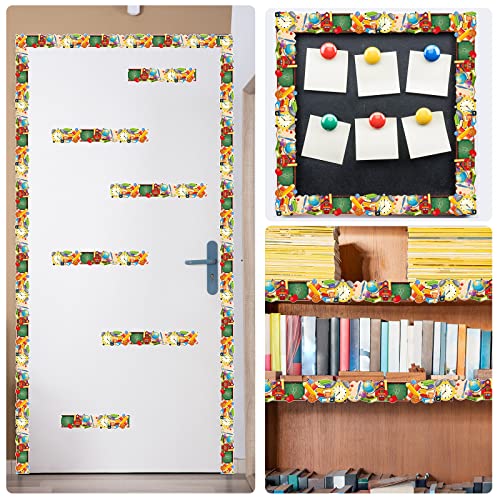 Panelee Back to School Border 68.9 Feet Bulletin Board Border Butterflies Flowers Bee Space Inspirational Cute Decor for Classroom Bulletin Boards Chalkboard Wall Decor - style: 100th Day of School