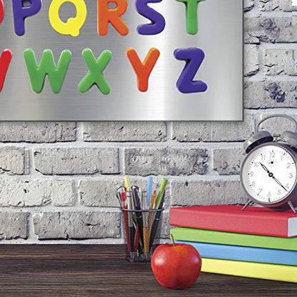 Magnet and Message Board Extra Large 30 x 28 x 0.7 Inch Magnet and Message Board | Mountable Steel Bulletin Board (Silver) - size: XL (30x28)