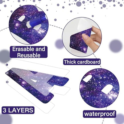 Qyeahkj 150 PCS Large 6" Font Bulletin Board Letters Outer Space Themed Punctuation Cutouts Combo Set Galaxy Letters Decoration Classroom Starry Sky Alphabet Poster for Home School Wall Display Decor - style: Starry Sky