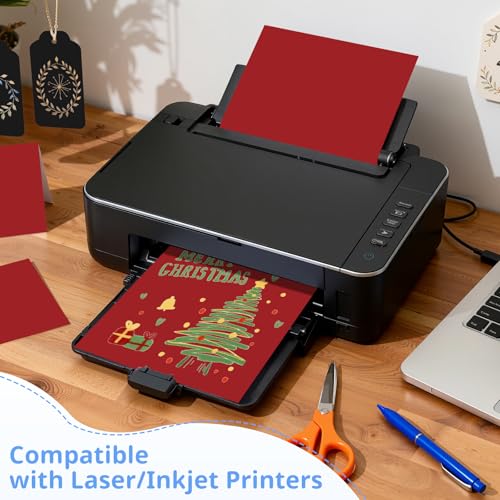 40 Sheets Red Cardstock 8.5 x 11 Premium Weight 200gsm Card Stock Printer Paper DIY Crafts School Supplies Construction Paper Invitation Greeting Cards - color: Red 40 Sheets, size: 40 Sheets