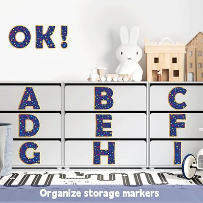 150 PCS Large 6" Bulletin Board Letters Set, Blue with Colorful Polka Dot Classroom Alphabet Cutout Letter for Bulletin Board Display Home School, A Great Helper to Inspire Students' Learning Interest - style: Blue Polka Dot