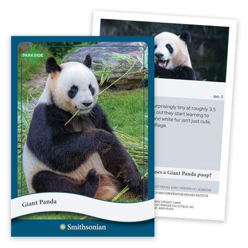 Parkside Curiosity Cards - Animal Kingdom Collectible Trading Cards - 50 Wildlife Flash Cards for Girls & Boys - STEM Learning Flashcards for Kids with Smithsonian Zoo Animal Facts - Made in USA