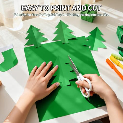 Cardstock 8.5 X 11, 40 Sheets Green Card Stock, 65lb/ 180gsm Copy Paper, Cardstock Printer Paper For Art, Painting, Invitations, DIY Cards, Craft, Construction, School & Office Supplies - color: Green, size: 40Sheets