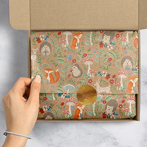 Jillson Roberts Printed Unfolded Gift Tissue 20" x 30" for Birthdays, Wine Bags, Weddings, Krafty Fox, 240 Sheets - color: Krafty Fox, size: 240 Sheets