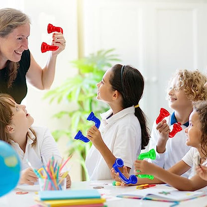 Teling 24 Pack Reading Phones Kids Auditory Feedback Hear Myself Sound Phones for Classroom(Red, Blue, Green)