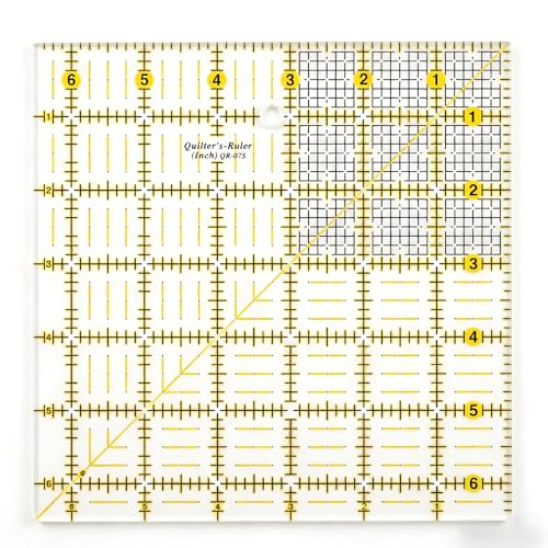 6-1/2" x 6-1/2" Non-Slip Square Quilting Ruler (6.5''×6.5'') - size: 6.5''×6.5''