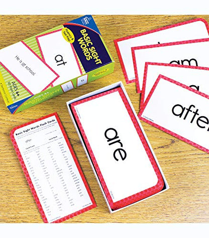 Carson Dellosa 102 Basic Sight Words Flash Cards Kindergarten, Flashcards for Kids Ages 6 and Up, Phonics and Vocabulary Kindergarten Learning Activities