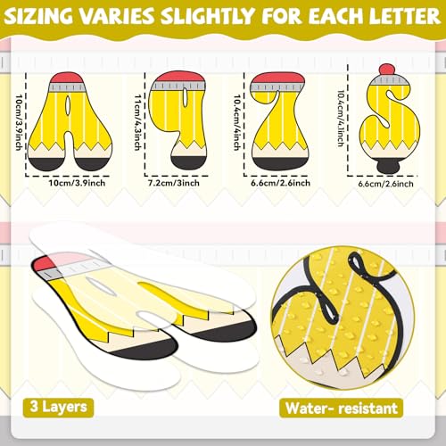Qyeahkj 260 PCS Bulletin Board Letters for Classroom 4”Letters Combo Pack Sets Decorations Alphabet Numbers Symbols Letters for Bulletin Board Cutouts Card for Classroom Decor (Pencil) - style: Pencil