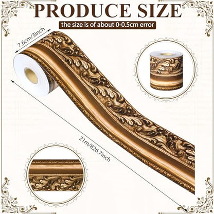 Outus 68ft Vinatge Frame Bulletin Board Border Die-Cut Straight Rolled Picture Frame Border Trim for School Classroom Bulletin Board Decoration for Chalkboard Home Office Party Decor(Traditional) - style: Classic-1