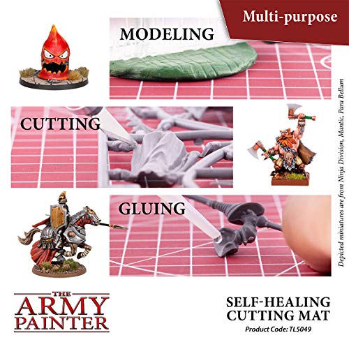 The Army Painter Self-Healing Cutting Mat | Double-Sided PVC Non-Slip Mat| 3-Layer Square Cutting and Modeling Mat| A4, 220x300mm | for Role Play, Board Game