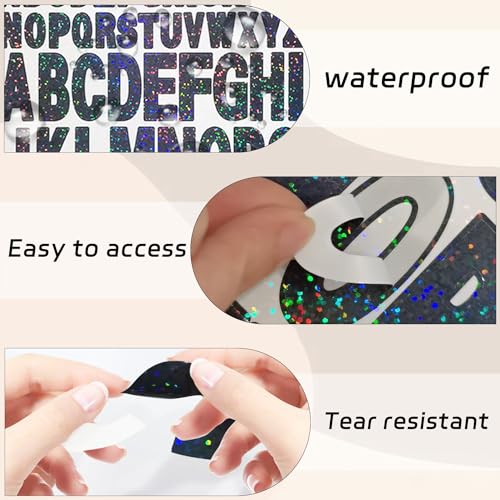 Starboling Letter Stickers,2 Inch+1 Inch Black Alphabet Sticker,Self Adhesive Vinyl for Crafts Outdoor Sign Wall Mailbox Windows Doors Car posterboard - color: 1+2inch Black