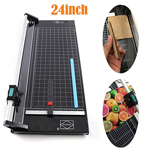 24Inch Rotary Trimmer Paper Cutter,Manual Paper Cutters Trimmers Photo Paper Cutter with Automatic Paper Weighting,Self-Sharpening for Craft Paper, Card Stock and Office Paper - color: 24 Inches-1