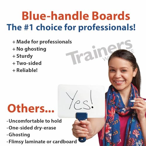 Trainers Warehouse Elite Classroom Set: 12 Double-Sided Dry-Erase White Response Boards | Ultra-Durable, Versatile Answer Paddles for Icebreakers, Voting & More (6" x 7.75") - size: 12 Boards - 6" x 7.75"
