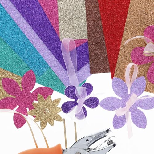 Accent Design Paper Accents Variety Pack, Glitter Cardstock, Mermaid, 8.5x11 Inch, 6 Pack, Iridescent Glitter Cardstock, Scrapbooking, Cards, and Party Decor
